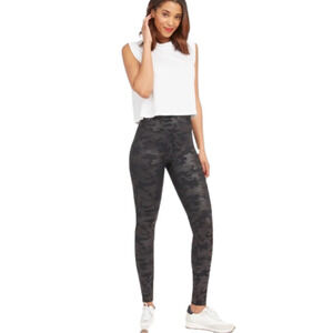 Spanx faux leather leggings Black Camo